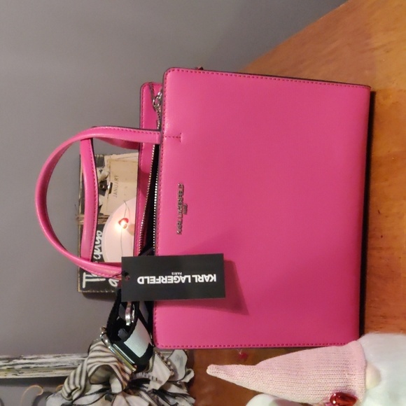 KARL LAGERFELD PARIS, Maybelle Small Crossbody Satchel, NWT, PINK - Picture 9 of 11